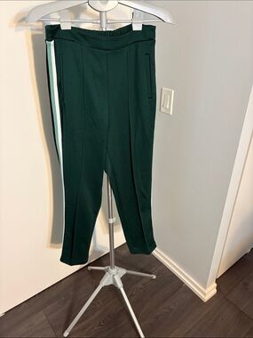 Women’s Dark Green Track Pants with Side Stripe